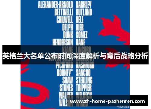 英格兰大名单公布时间深度解析与背后战略分析 英格兰大名单公布时间深度解析与背后战略分析